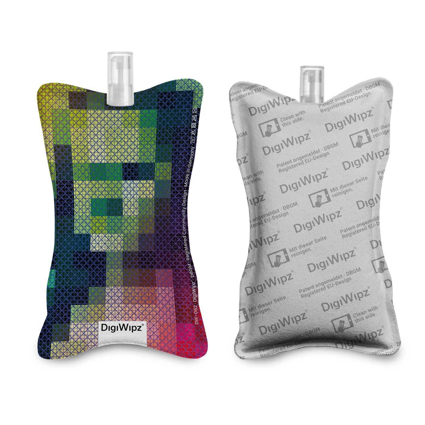 DigiWipz® – The ingenious 2-in-1 display cleaner (months pixel) – screen cleaner for displays and touchscreens – screen cleaner microfibre sponge with integrated sprayer