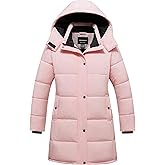 CTFASHION Girl's Winter Coat Kids Long Puffer Jacket Waterproof Ski Outerwear Warm Puffy Dress Coat with Hood