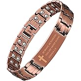 Jecanori 2X Copper Magnetic Bracelet for Men,Ultra Strength Pure Copper Cross Bracelet, Gift for Men
