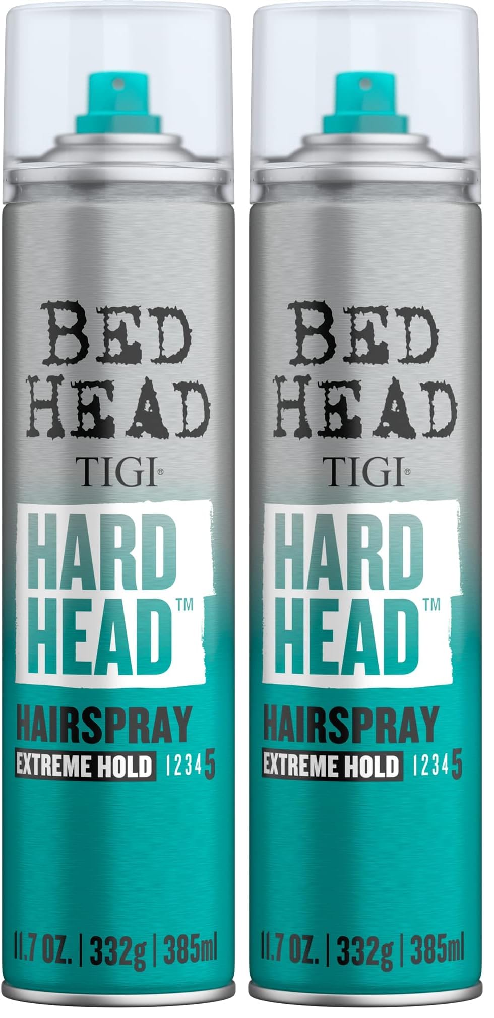TIGI Hair Spray, Extra Strong Hold, All Hair Types | Bed Head Hard Head | 11.7 oz | 2 Pack | All Day Style Image