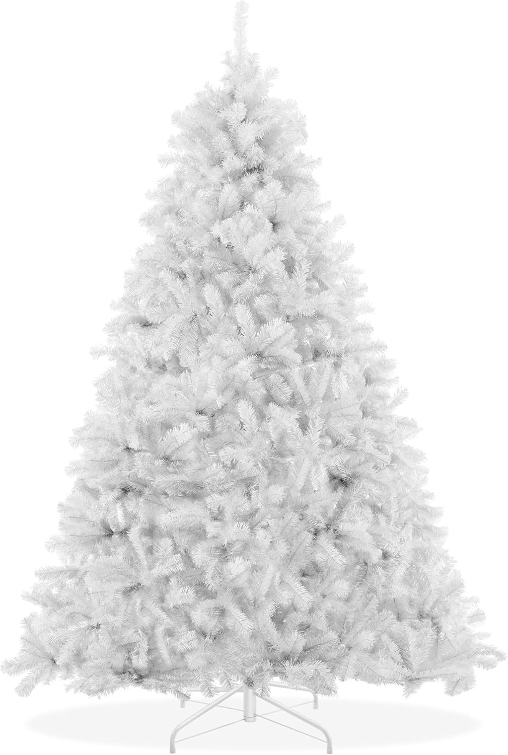 Trees - Casafield 6FT White Spruce Artificial Holiday Christmas Tree with Sturdy Metal Stand