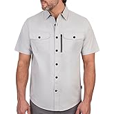 Coleman Men's Short Sleeve Stretch Ripstop Utility Shirt - Button Down Outdoor Work Shirts for Men