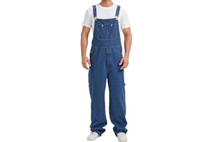 CAMOFOXIN Men's Denim Bib Overall, Mens Classic Workwear with Pockets