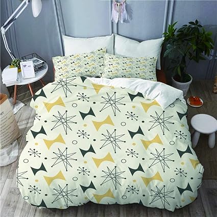 YOLIKA Bettwäsche-Set,Modernes nahtloses Muster der Mitte des