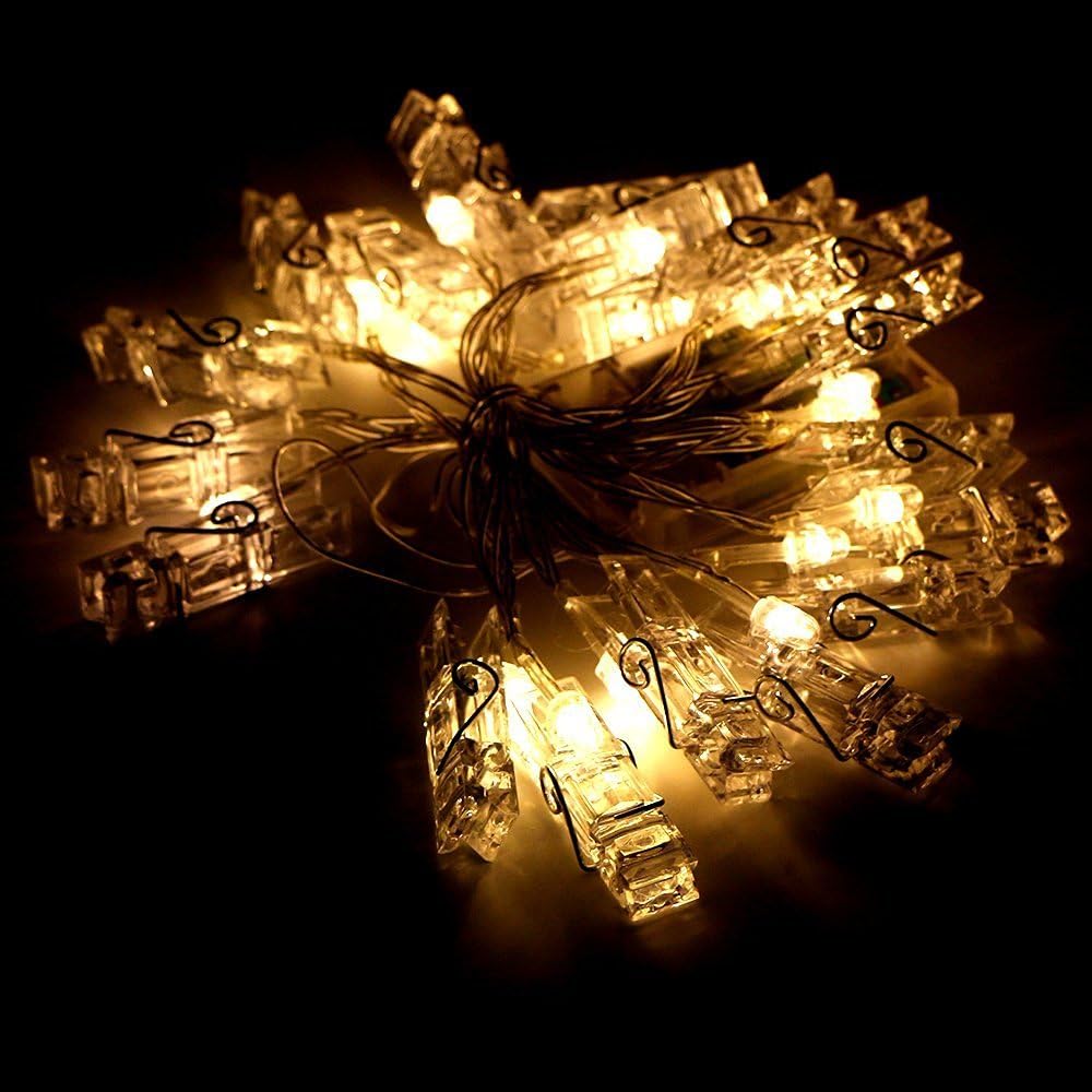 cuzile LED Photo Clip String Lights Display Lights Christmas Card Holder - Image 5