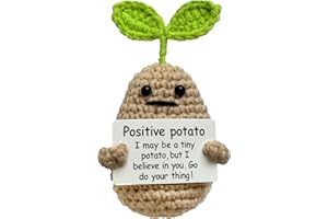 YARNJOY Emotional Support Positive‑Energy Potato Toy, comes with a funny and uplifting card, perfect for birthdays, coworker and friend gatherings—crochet desk buddy and cute room decoration (adorable potato)