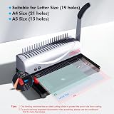 MAKEASY 21-Hole Binding Machine 450 Sheet A4/A5 with Starter Kit 100 PCs 3/8 view 2