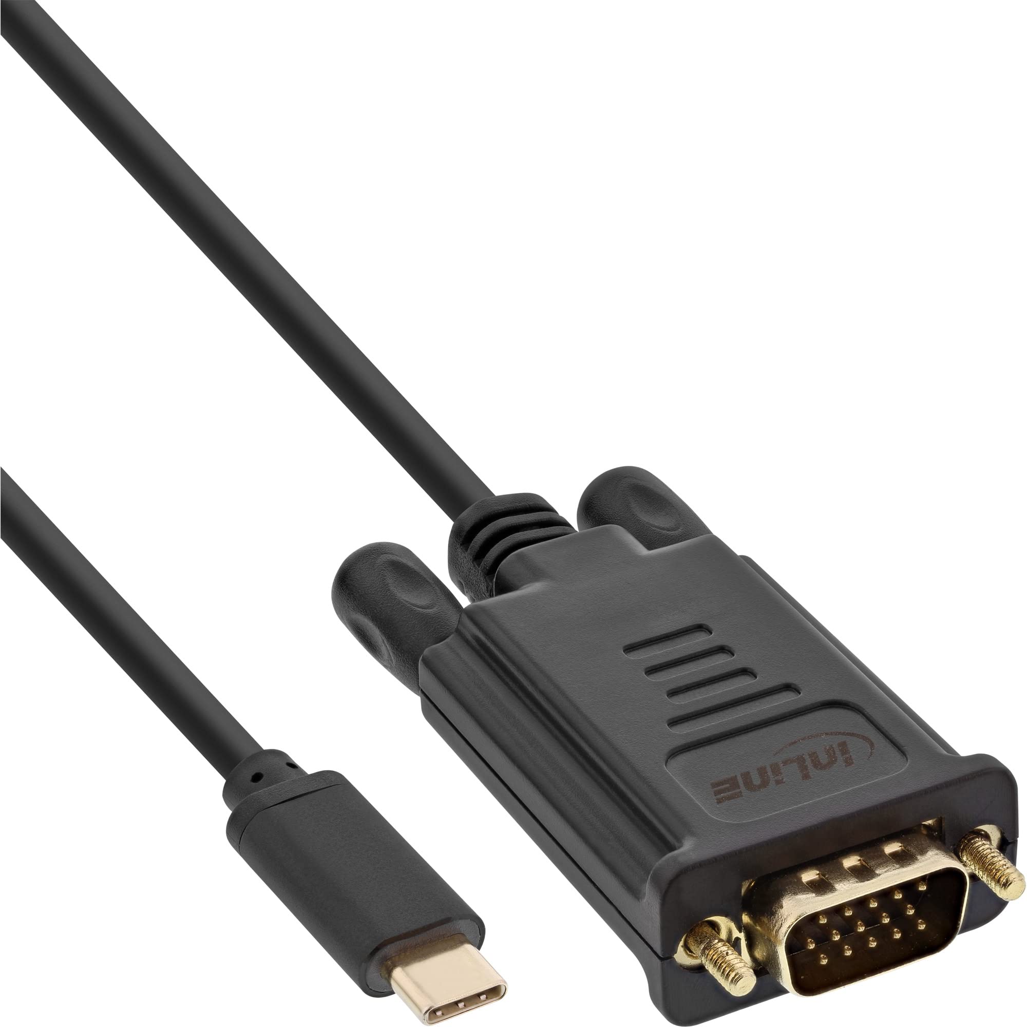 InLine 64142 USB Display Cable, USB Type C Male to VGA Male (DP Alt Mode), Black, 2 m