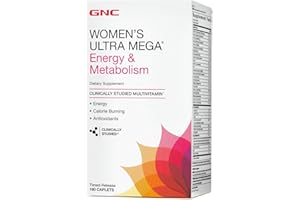 GNC Women's Ultra Mega® Energy & Metabolism, 180 Caplets, Provides Energy and Antioxidants