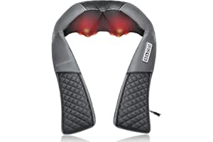 Medcursor Neck Massager, Portable Electric Shiatsu Back Massage Device with Heat, Deep Tissue 3D Kneading Pillow for Muscle Pain Relief (No Battery)