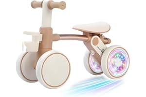 Urban Cradle Co. Balance Bike with Light-Up Wheels for Toddlers, 18+ Months, Adjustable Handle Bars & Seat, Sippy Cup Holder Basket, Modern Chic Design, Lightweight & Durable