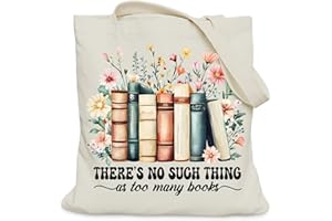 LUERHUI Book Lovers Gifts Tote Bag for Bookish Readers, Aesthetic Book Tote Bag for Librarian Teacher, Medium Size with Inner Pocket