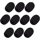 10 Pack Mini-size Lapel Headset Microphone Windscreen, Microphone Mini Foam Cover for Variety of Headset Microphone Noise Reduction