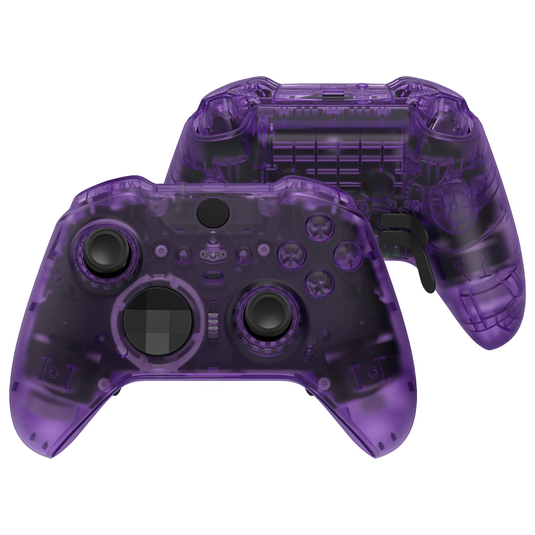 Photo 1 of eXtremeRate Full Set Shell Buttons for Xbox One Elite Series 2 Controller, Clear Atomic Purple Replacement Faceplate Back Plate Bottom Shell Case with Buttons for Xbox Elite Series 2 Core Controller