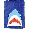 iscream Plush Fur Embroidered Accent Book-Bound Lined-Page 8.5" Journal - Shark Buddy