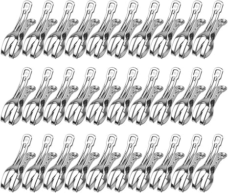 Amazon Co Jp Smilerain 30個セット 洗濯ばさみ ステンレス 洗濯バサミ 洗濯バサミ せんたくばさみ 竿ばさみ 防風タイプ 洗濯バサミ 大口サイズ 洗濯ピンチ 洗濯ピンチ 洗濯 物干し ホーム キッチン