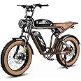 SAMEBIKE Electric Dirt Bike for Adults, 1200W, 48V18/36AH Battery, Top 37MPH, Max 80-136 Miles Retro Electric Motorcycle, 20" Fat Tire Full Suspision Electric Bike, 7-Speed flywheels E-Bike