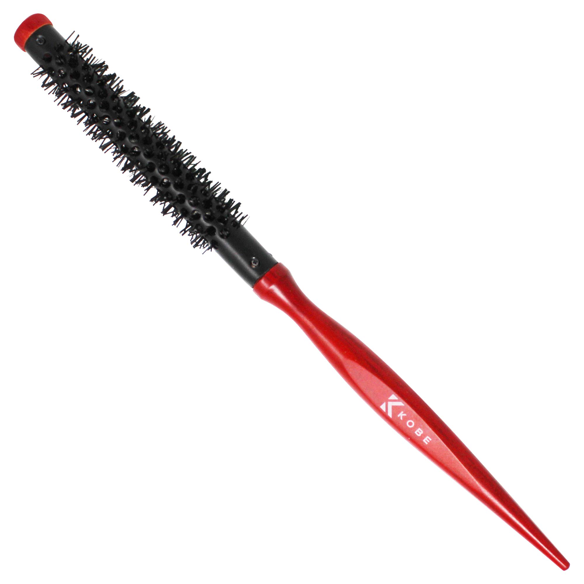 Kobe Red Wood Ionic Heat Resistant Styling Brush for Blow Drying - 13mm Barrel - Curling & Detangling