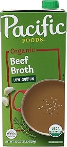 Pacific Foods Low Sodium Organic Beef Broth, 32 oz Carton