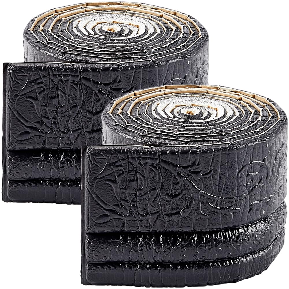 GORGECFAFT 2 Rolls 2.3mx10cm Flexible Wallpaper Border Mirror Edging Frame Lines Peel and Stick Black 3D Wall Crown Molding Edging Foam Wall Base Ceiling Baseboard for Home DIY Furniture Home Decor