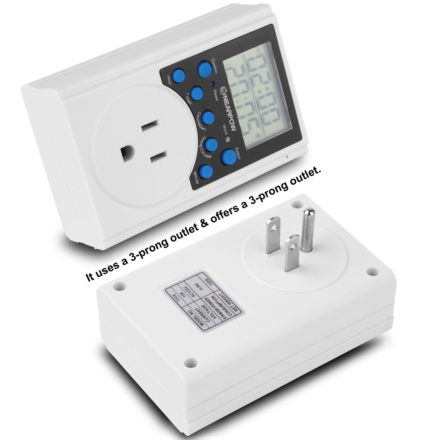 Timer Outlet, Nearpow Multifunctional Infinite Cycle Programmable Plug