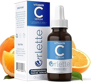 Orlette Vitamin C Serum For Face - With Hyaluronic Acid & Vit E - Skin Treatment Formula - Natural Anti Aging Moisturizer, Facial Acne Removal - Wrinkles, Dark Circles, Scar, Pore Minimizer, Reducer