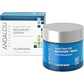 Andalou Naturals Argan Stem Cell Recovery Cream oz For Oily or Overreactive Skin Helps Clarify Cleanse Pores for Glowing Skin, Aloe Vera, 1.7 Ounce