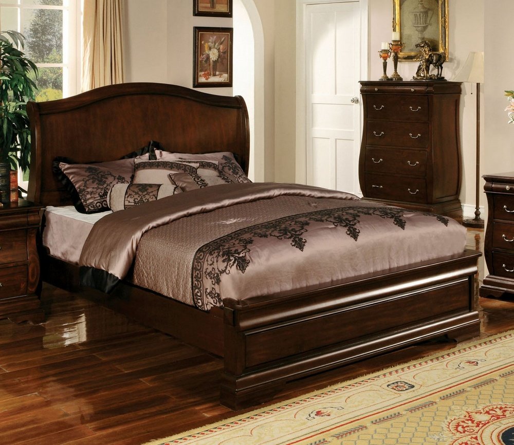 IDF7503Q Platform Bed, Queen, Walnut Kitchen & Dining