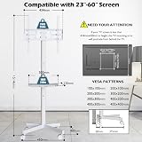 BONTEC Mobile TV Stand on Wheels 23–60in TV Cart with Tilt, 400x400 VESA view 5