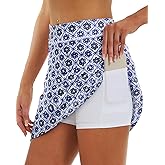 Stelle Women's Athletic Skorts 17" Golf Skirts Inner Shorts Tennis Skort with 2 Pockets Running Sports Pickleball Skirt