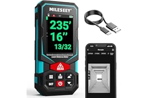 MiLESEEY 100M Multifunctional Laser Measure with 2.4" Color Backlit Display, Rechargeable Laser Measurement Tool with Angle S