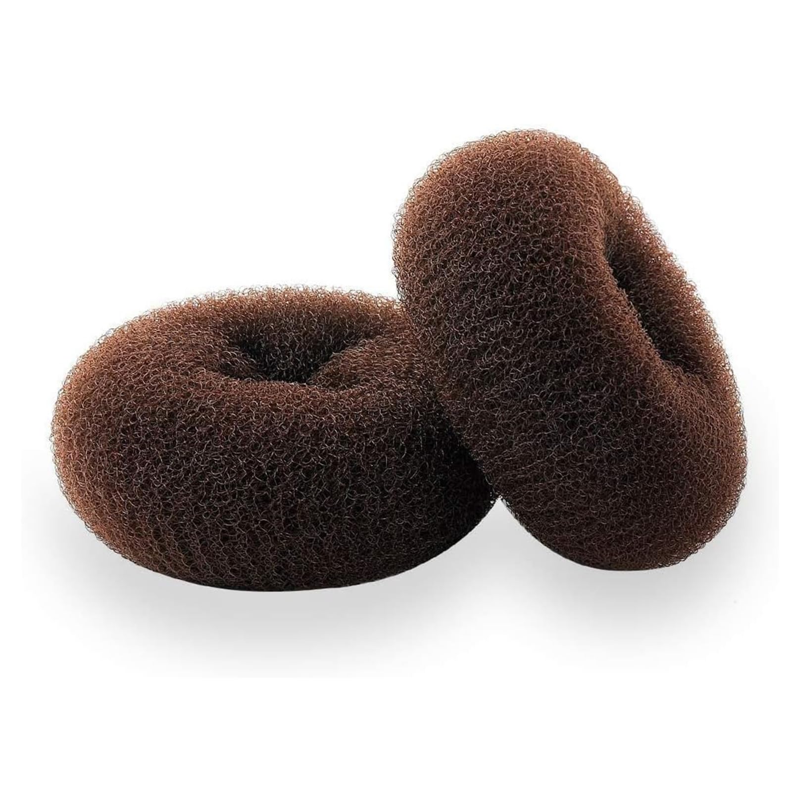 JYTDBCS Hair Donut Bun Maker, Ring Style Bun, Bun Rings for Hair Brown, 2PCS Chignon Hair Medium Doughnut Shaper for Short and Thin Hair (Medium, 3 Inch/Brown)
