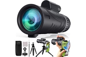 New 2023 80x100 HD Monoculars for Adults high Powered,Fyzpaea BAK-4 Prism and FMC Lens Monocular Telescope for Smartphone,Low Night Vision Monoculars for Bird Watching/Wildlife/Hunting/Hiking