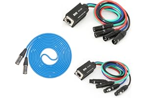 LyxPro 4-Channel XLR to Single Ethercon 25' Cat6 Cable Multi Network Snake for Stage & Recording Studio AES & DMX Channels
