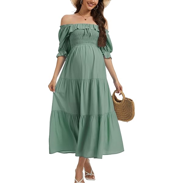 green emerald velvet dress STYLEWORD Women's 2026 Summer Maxi Dress Short Sleeve V Neck Tiered Boho Flowy  Long Wedding Guest Dress(Light Purple,S) at Amazon Women's Clothing store