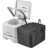 VEVOR Portable Toilet for Camping, Porta Potty with 3.2 Gal Waste Tank & 3.2 Gal Flush Tank, Push-Button Pressurized Flush Co