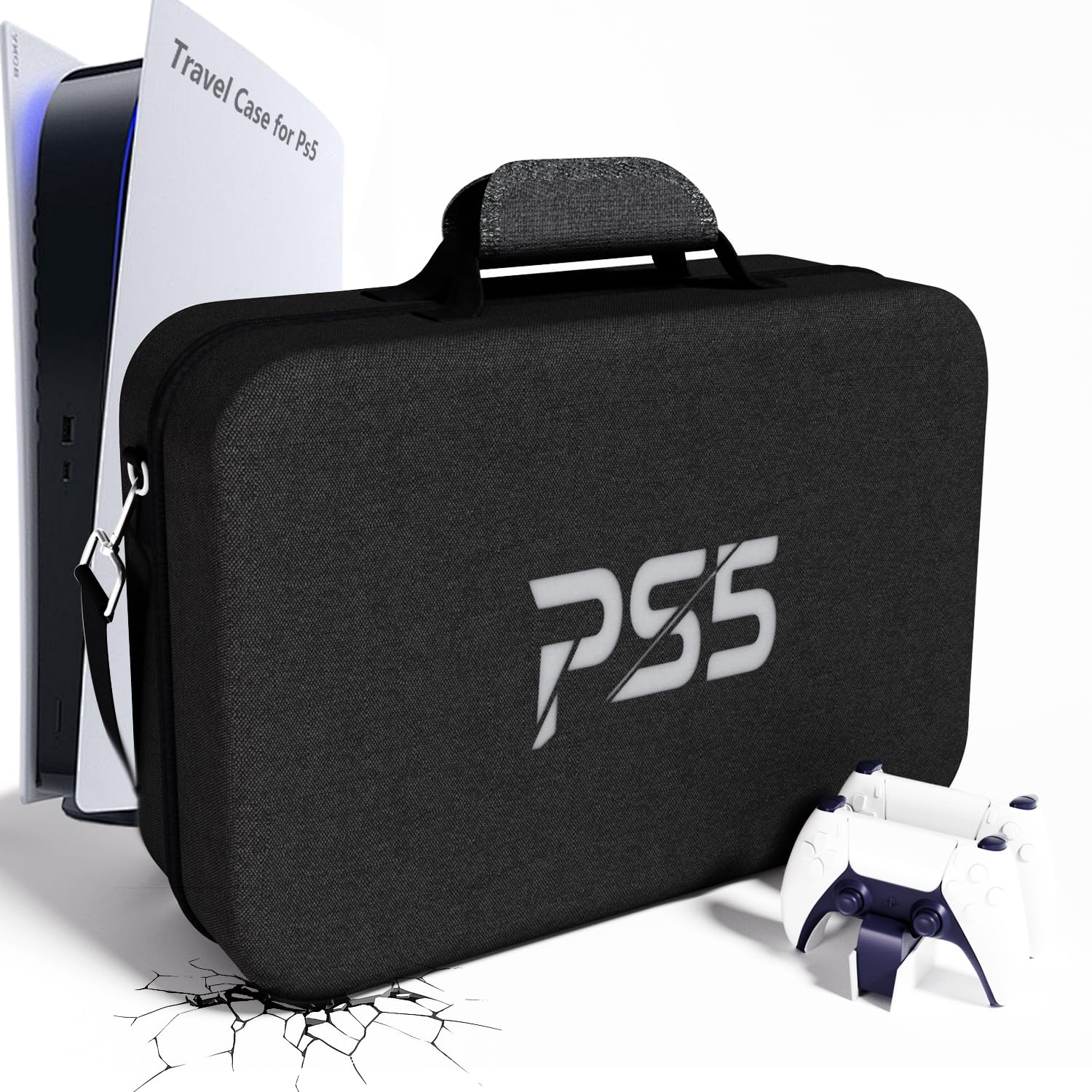 Photo 1 of Carrying Case for PS5 ,PS5 slim,PS5 Pro, Hard Shell Travel Case Compatible with Playstation 5 Disc Digital Edition,Portable Travel Bag Compatible Console Controllers Headset And Gaming Accessories