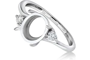 JEWELETS Silver Ring Blank 8x10 mm Prong Setting Mounting Fine DIY Jewelry