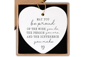 PIUZMNSIY May You Be Proud of the Work You Do the Person You Are and the Difference You Make Thank You Gift Ornament Keepsake Sign Heart Plaque Employee Gift Appreciation Gifts for Coworkers