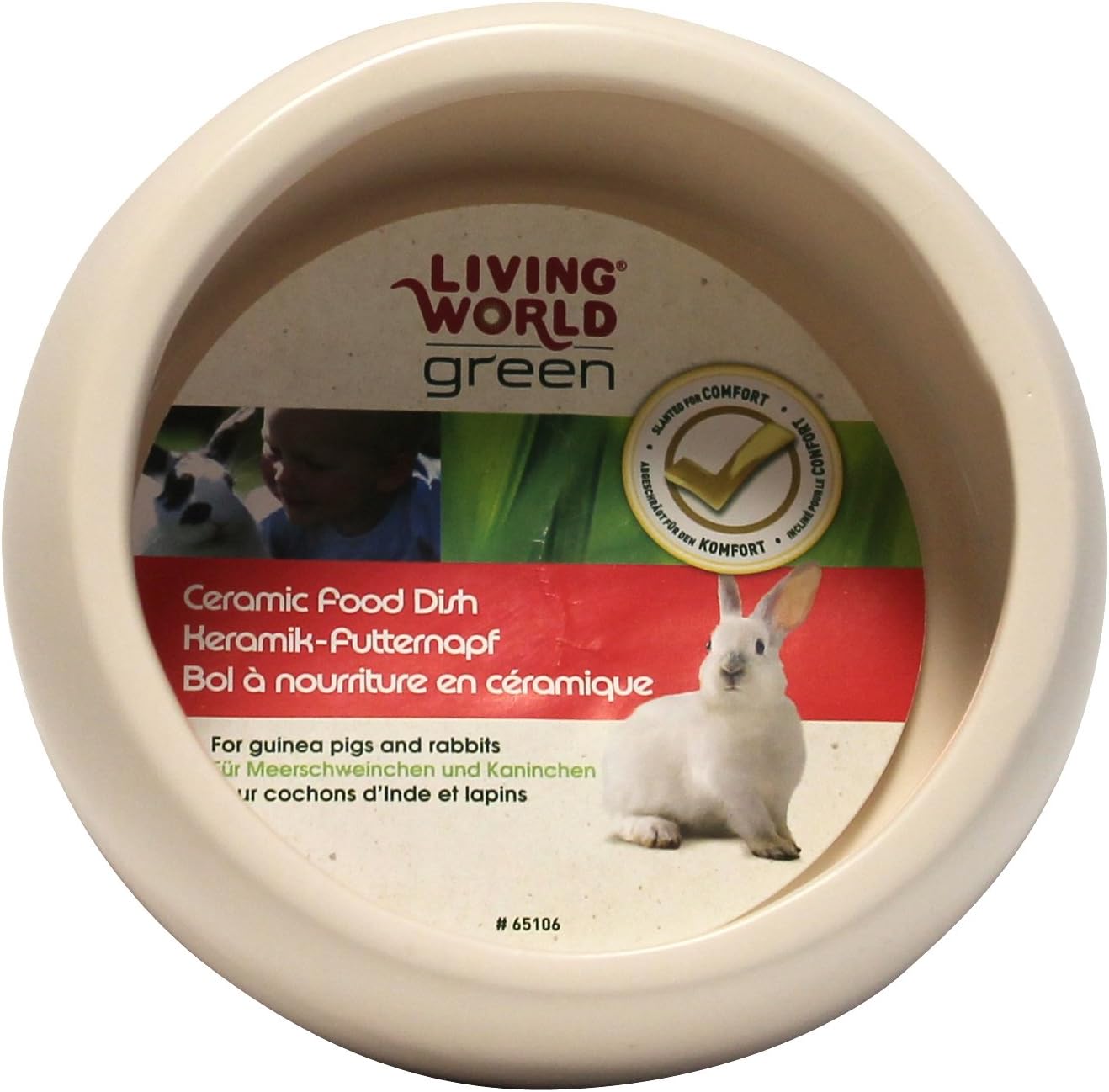 Living World Green Ceramic Food Dish/Bowl, 300 ml, cream - Image 3