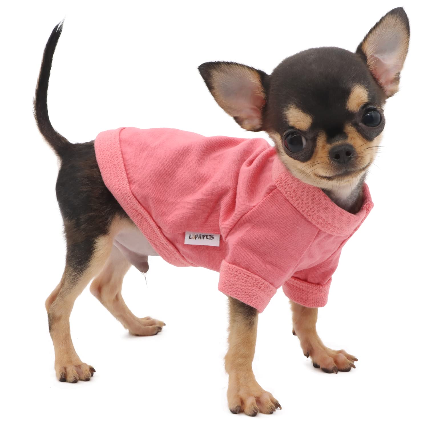 Photo 1 of LOPHIPETS 100% Cotton Dog Tee Shirt for Small Dogs Teacup Chihuahua Yorkie Puppy Clothes-Pink/XXS