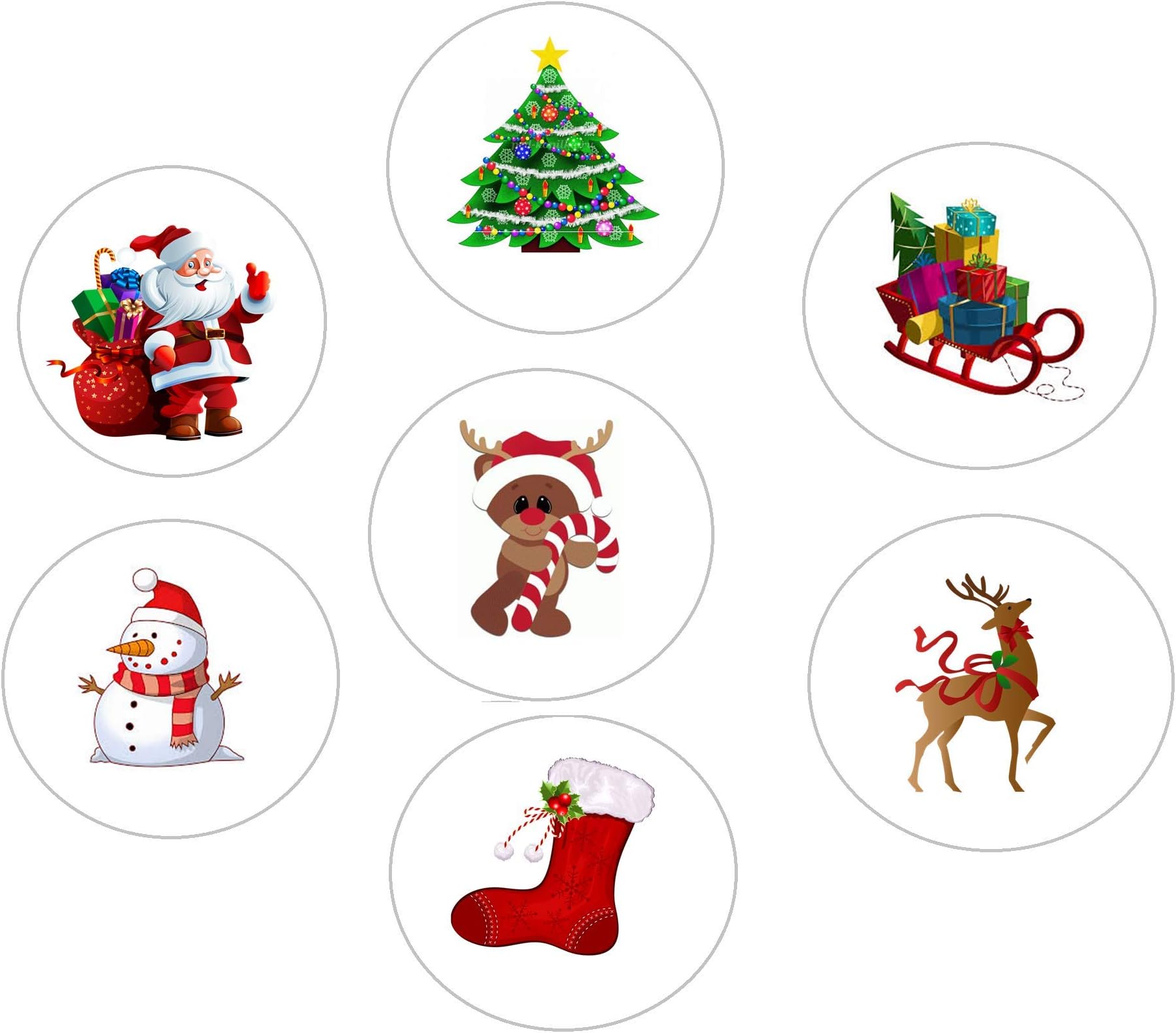 Uniquedesignz Christmas Stickers70 Merry Christmas Xmas Stickers Gift sweet Cone Bags NON PERSONALISED (0088)