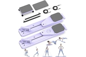 PENGYOUNG Pilates Board, 12 in 1 Mini Plilates Reformer Set, Multifuncional Portable Pilates Reformers Board for Home Workout, Free Combination 100+ Exercise Mode