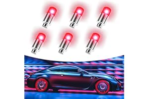 QBOONPT 6PCS LED Car Tire Valve Light, Waterproof Shock Sensor Flash Light, Cool Modified Night Light Tire Valve Cover, Universal Wheel Decoration Accessory for Car Motorcycle Bike(Red)