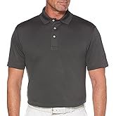 PGA Tour Men's Airflux Solid Mesh Short Sleeve Classic Golf Polo Shirt (Available in Big & Tall)