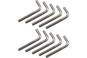 (10 Pieces) M8x100mm L Shape Foundation Bolts 304 Stainless Steel Right Angle Anchor Bolt Long Square Bend Screw