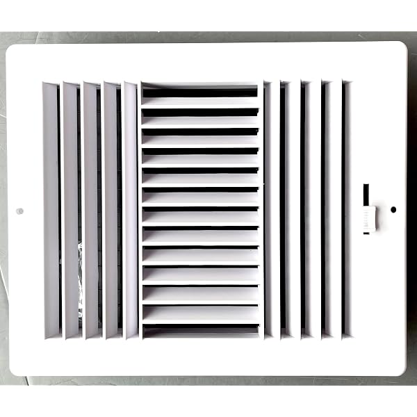 Three-Way Plastic Side Wall/Ceiling Register in White 10w X 8h for Duct  Opening (Outside Dimension is 12w X 10h) - Amazon.com