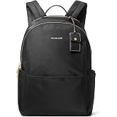 Michael Kors Sable Large Backpack, Gold-Tone Hardware/Milano Nylon/Black