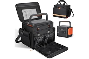 WIGOJOY Portable Station Bag Compatible with Jackery Explorer 1000 V2/1000,with Plenty of Room for Accessories, Waterproof and Non-slip Bottom, and Abrasion-resistant Nylon Fabric