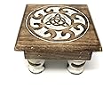 Wooden Altar Table for Wiccan, Pagan, and Meditation Practices (Triquetra)